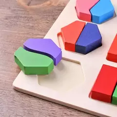 Formas geométricas de madeira Montessori Puzzle, classificando tijolos de matemática, aprendizagem pré-escolar, jogo educativo, bebê, brinquedos infantis para crianças - Wolf Magazine