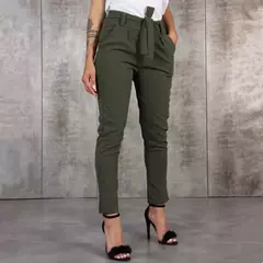 Calça casual feminina fina de chiffon, cintura alta, preta, caqui, verde, calça de mulher, Y2K na internet