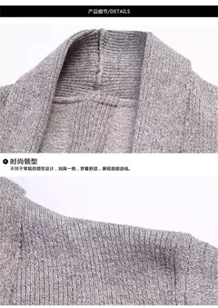 Imagem do Masculino estilo longo lã camisola x-long malha suéter casacos de cor sólida sweatercoat masculino malha cardigan