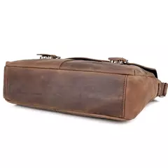 Saco do mensageiro do couro genuíno dos homens do vintage do couro do cavalo louco bolsa de ombro dos homens crossbody saco sling lazer ocasional marrom - comprar online