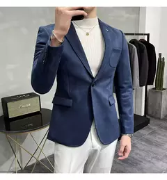 Homens Deerskin Velo Jaqueta Terno Casaco Blazer Negócios dos homens Lazer Slim Fit Marca Moda de Alta Qualidade Único Botão Terno Casaco na internet