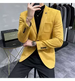 Homens Deerskin Velo Jaqueta Terno Casaco Blazer Negócios dos homens Lazer Slim Fit Marca Moda de Alta Qualidade Único Botão Terno Casaco na internet