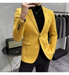 Homens Deerskin Velo Jaqueta Terno Casaco Blazer Negócios dos homens Lazer Slim Fit Marca Moda de Alta Qualidade Único Botão Terno Casaco - Wolf Magazine