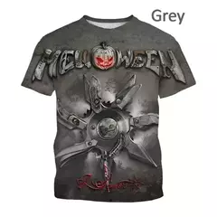 Imagem do Banda de rock heavy metal masculina camiseta de Halloween, gola redonda, manga curta, top unissex casual, novo, venda quente, impresso em 3D, 2024