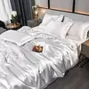 Conjunto de cama sedoso puro cetim, edredão de luxo, lençóis e fronha, cama queen e king size, cama de solteiro e casal