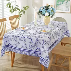 Toalhas de mesa retangulares de verão, primavera, azul, branco, à prova d'água, feriado, festa de casamento, casa, cozinha, sala de jantar, decoração de mesa