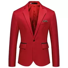 Imagem do Jaqueta de negócios casual slim fit masculina, blazer vestido, terno de casamento, coquetel, nova moda