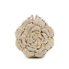 Elegante Flor Noiva Bolsa para Mulheres, Saco De Noite De Strass, Embreagem De Festa Brilhante De Luxo, Designer De Sacos De Moda Diamante - Wolf Magazine