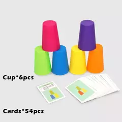 Brinquedos Montessori Infantil, Stack Cup, Battle Table com Cartas, Iluminação Intelectual Educacional, Cognição das Cores, Treino Lógico na internet