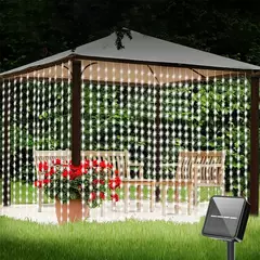 Outdoor Solar Curtain String Light, Waterfall Garland, Fairy Lights, Jardim, Halloween, Decoração de Natal, Iluminação do feriado, 300LEDs - Wolf Magazine