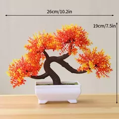 Árvore plástica artificial do bonsai para a decoração home, plantas envasadas, potenciômetro pequeno da simulação, arranjo da flor, ornamentos do jardim - Wolf Magazine