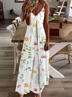 Imagem do Vestido de cabeceira com estampa floral elegante feminino, casual roupas de praia, plus size, férias, Havaí, novo, 2024