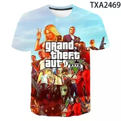 3D Grand Theft Auto imprimindo camisetas para homens e mulheres, camiseta gráfica do Game Gta 45, tops de mangas curtas, camisetas para crianças, verão, novo - Wolf Magazine