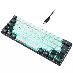 RGB Backlight Wired Mini Teclado Gaming, Ultra Compacto, Impermeável, Pequeno Compacto, 61 Teclas, Fit para PC, Mac Gamers, 60% - comprar online