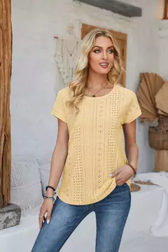 Imagem do Blusas vintage de grandes dimensões para mulheres, monocromáticas, casuais e soltas, camisas elegantes para jovens, tops femininos, moda, verão, 2024