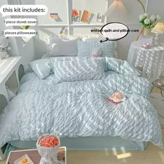 Imagem do Soft Bubble Grid Imprimir Bedding Set, Confortável Duvet Cover Set sem Núcleo, 1 * Capa de Edredão + 2 Fronha, 3PCs