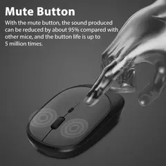 Mouse Sem Fio Recarregável Gamer, Modos Duplos, Compatível com Bluetooth, 2.4G, USB, Mute Mice para Laptop, Pad, Tablet, Macbook - loja online