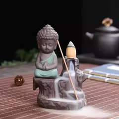 Criativo Fumaça Queimador De Incenso, Pequeno Monge, Pequeno Queimador De Buda, Titular Censer, Decorações De Mesa De Casa, Artesanato - Wolf Magazine