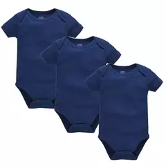 Imagem do Macacão preto de manga curta para bebês, 100% algodão, bodysuits em branco, bebê recém-nascido, roupas de corpo liso, 0-24 meses, 3pcs