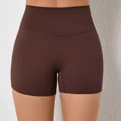 Imagem do Shorts de ginástica Push Up para mulheres, roupas de ioga, roupas fitness, roupas esportivas, workout, café, branco, vermelho, verão, 2022