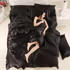 Conjunto de cama sedoso puro cetim, edredão de luxo, lençóis e fronha, cama queen e king size, cama de solteiro e casal na internet