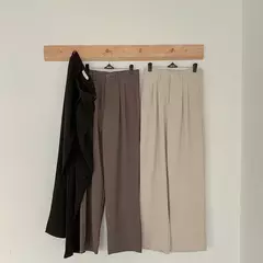 HELIAR-calça feminina de cintura alta, calça reta para senhoras do escritório, botão casual, calça preta solta, nova, outono - loja online