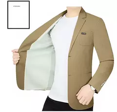 Imagem do Blazers de negócios finos e respiráveis masculinos, casacos casuais, jaquetas de secagem rápida masculinas, alta qualidade, 4XL, verão, novo