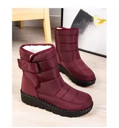 Botas de neve impermeáveis antiderrapantes para mulheres, sapatos de plataforma, tornozelo quente, sapatos acolchoados de algodão, inverno - comprar online