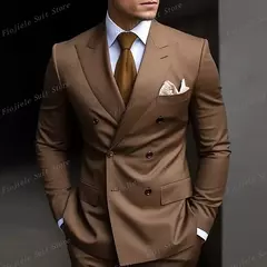 Imagem do Verde militar masculino negócios formal ocasião smoking noivo padrinho festa de casamento baile terno masculino 2 peça conjunto blazer calças