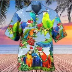 Camisa dos homens do vintage 3D Havaiano Casual Wear Férias de praia Soltas montagem Masculina Top 2023 Dos Desenhos Animados Padrão Manga Curta Ao Ar Livre - Wolf Magazine