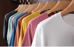 Imagem do Superfino Merino lã camiseta masculina, malha, O-pescoço, respirável, fino Cashmer, manga curta Tee, cor sólida Tops