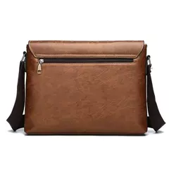 Maleta de couro PU para homens, sacola nova, bolsa de computador retro, designer lateral, bolsa crossbody mensageiro, bolsa de ombro portátil na internet