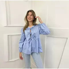 Mulheres Oco Out O-Gola Blusa, Tops Xadrez, Laço Amarrada, Pregas Lace Up Button Blusas, Manga Puff, Doce, Listrado, Verão - loja online