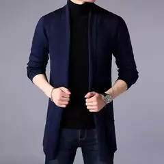 Cardigã fino de malha masculino, 5 cores, casacos de suéter, jaqueta justa, monocromática, roupa casual, novo, 2023 na internet