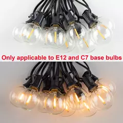 Impermeável String Light com Cabo Elétrico, E12 Sockets, C7 Base, UE 220V, EUA 110V, Hold Lâmpada, Conectável, Casamento, Decoração de Natal - loja online