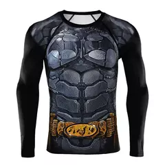 Imagem do Super Hero manga comprida camisa de compressão masculina, camada base cueca, camisola esporte, ginásio t-shirt, fresco seco, impressão 3D