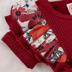 Vestido para a menina do verão, macacão listrado, roupa do algodão, projeto floral, para o recém-nascido - loja online