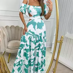 Vestido de balanço de manga curta feminino, temperamento sexy, deslocamento, slim fit, estampado, oco, renda para cima, balanço grande, cintura alta, dr na internet