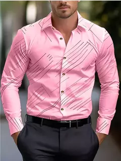 Camisa casual padrão meteoro de colarinho de botão masculino, macio e confortável blusa esportiva, tamanho XS-6XL, moda, novo - comprar online