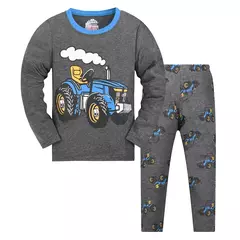 Conjunto de pijamas de manga comprida para meninos, pijamas infantis para crianças, inverno, tamanho 2 a 9 anos - loja online