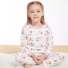 Imagem do Conjuntos de pijama de algodão de manga comprida infantil, Roupa infantil, Pijama adolescente, 6 anos, 8 anos, 10 anos, 12 anos, 14 anos, Outono