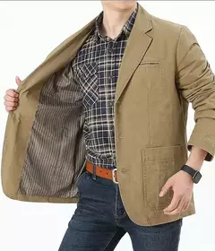 Blazer de algodão solto extragrande masculino, jaqueta casual, outerwear masculino - Wolf Magazine