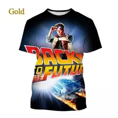 Imagem do Camiseta Estampada 3D Homem e Mulher De Volta Para o Futuro, Streetwear com decote O, Moda Casual, Esportes, Menino, Menina, Tops Engraçados, Verão