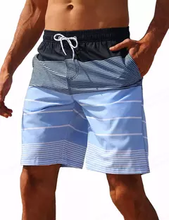 Shorts listrados de praia masculino, moda praia, calções de prancheta, calção de ginástica, cuecas masculinas, maiô, moda praia infantil, moda menino