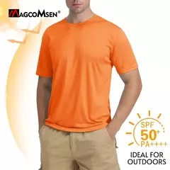 MAGCOMSEN-Camiseta Masculina de Manga Curta Secagem Rápida, UPF50 + Proteção UV, Tees Esportivas para Corrida, Treino, Surf, Natação, Rash Guard Shirt