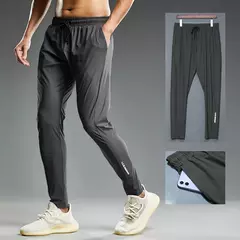 Verão Elastic Men Running Sport Pants Jogging Sweatpants Casual Outdoor Training Gym Fitness Calças - loja online