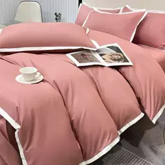 Estilo simples conjuntos de cama ?????????? ????? lavado escovado Duvet Cover com fronha lençóis de luxo conjunto cama rainha/king size - comprar online