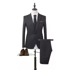 Blazer e calça formal masculino, terno, jaqueta, casaco, calças, smalking, casamento, fino, vestido de negócios, roupas, 2 peças por conjunto - loja online