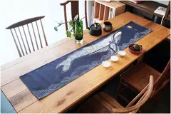 Imagem do Simples chinês Lotus Table Runner, japonês Wave Table Flag, Koi Fish Toalha de Mesa, Acessórios para Cerimônia do Chá, Estilo Nacional