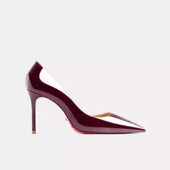 Bombas de couro genuíno para mulheres, fundo vermelho, dedo apontado, salto alto, estilete elegante, sapatos femininos, tendência luxuosa, 44, 2024 - Wolf Magazine